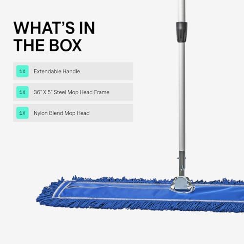 36 Inch Blue Commercial Dust Mop & Floor Sweeper - Image 5