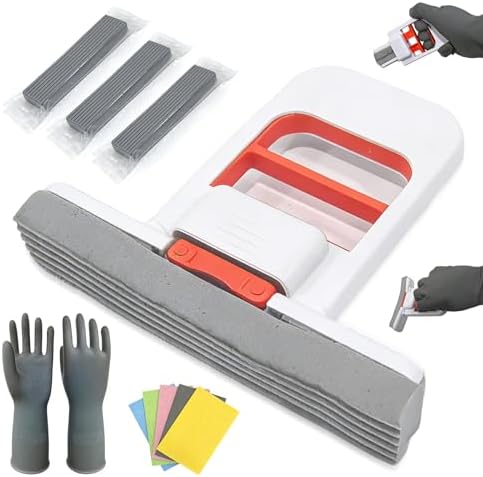 Self Squeezing Mini Mop Foldable Desktop Sponge Sweeper by Fryhow