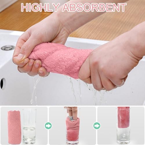 12 Pack Kitchen Dish Towels, 12x12 Microfiber Cleaning Cloths - Image 4