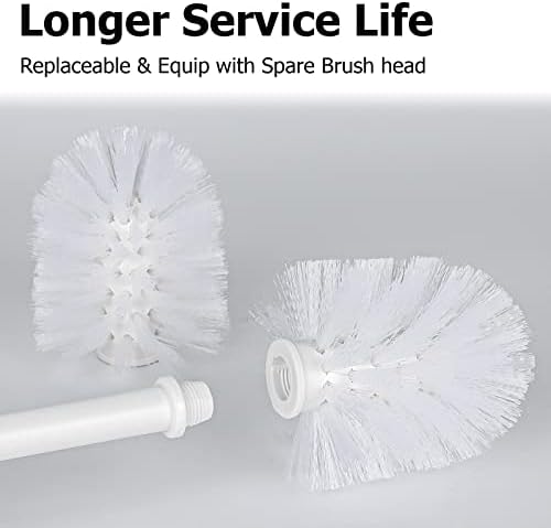 Topsky Toilet Brush & Holder Set, 2 Pack Plastic Round Barrel Loo Brush - Image 6