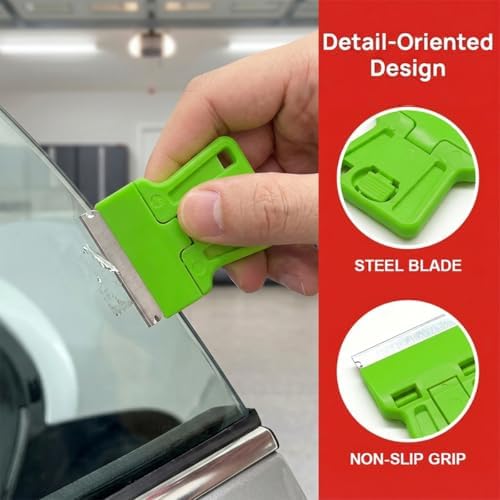 4PCS Razor Blade Scraper Tool Set, Mini Plastic Sticker Decal Residue Remover - Image 3