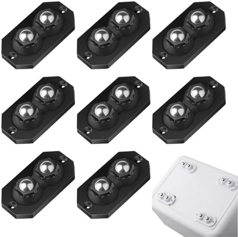 12 Pcs Self Adhesive Caster Wheels Stainless Steel 360° Swivel Low-Profile by YSKmanhuo