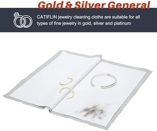CATIFLIN 3pcs Multi-Layer Jewelry Cleaning Cloth, Large Silver Polishing Cloth - Image 5