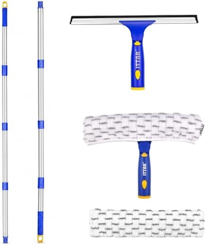 ITTAR Window Squeegee with 2 Sets Separate Pole, Shower Glass, Car Windshield by ITTAR