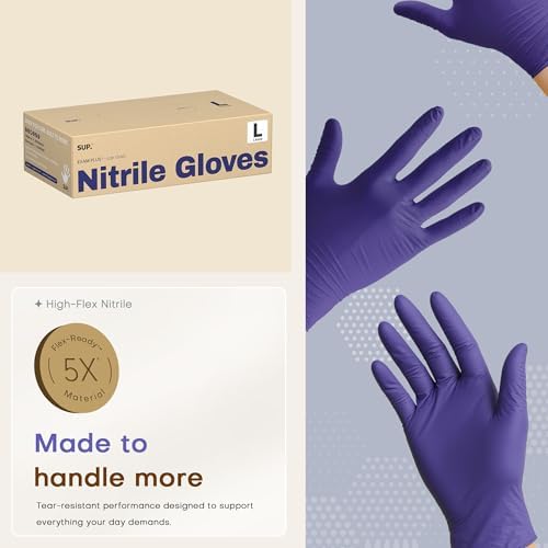 Supmedic SUP Exam Plus® Nitrile Gloves, Powder-Free Disposable Lab Violet - Image 4