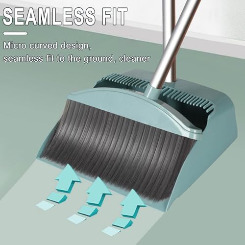 Broom and Dustpan Set, Long Handle, Standing Storage, Indoor Sweeping Combo - Image 6