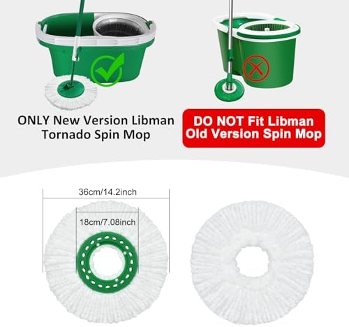 6 Pack Mop Head Replacement for Libman Tornado Spin Mop Reusable Microfiber - Image 2