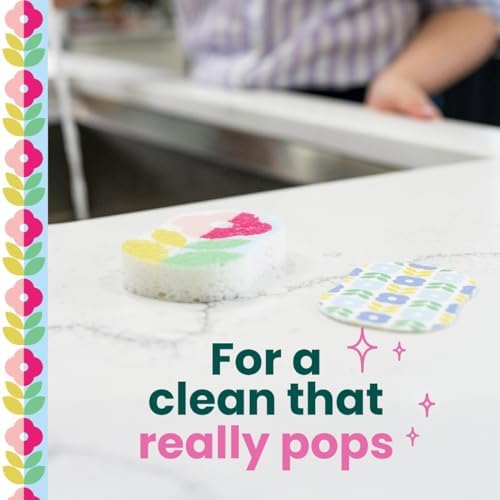 Scotch-Brite Brite Blooms Pop Up Kitchen Sponges, 3 Pack - Image 5