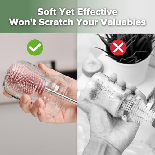 Haakaa Silicone Cleaning Brush Kit, Portable Bottle Brush Cleaner - Image 6