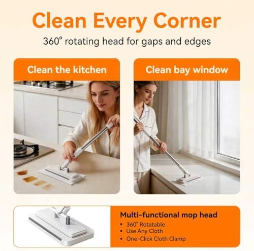 Hands-Free Mini Mop Set, Auto Clip Face Towel Clamp - Image 4