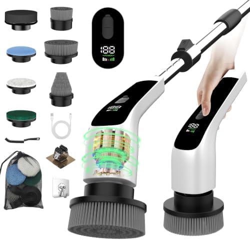 Electric Spin Scrubber, Bathroom Scrubber LED Digital Display by Vicmayun