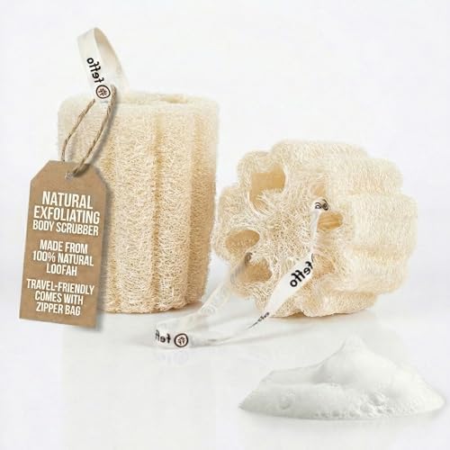 Loofah Sponge for Body Scrub, Exfoliating Body Scrubber & Loofah by feffo