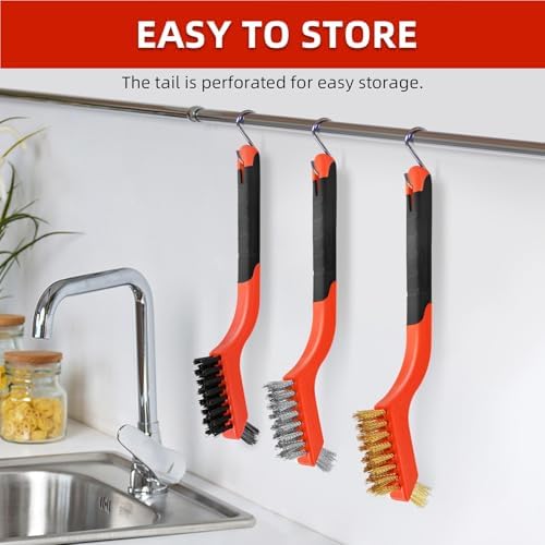 6PCS Wire Brushes for Cleaning Rust, Brass & StainlessSteel Bristles - Image 5