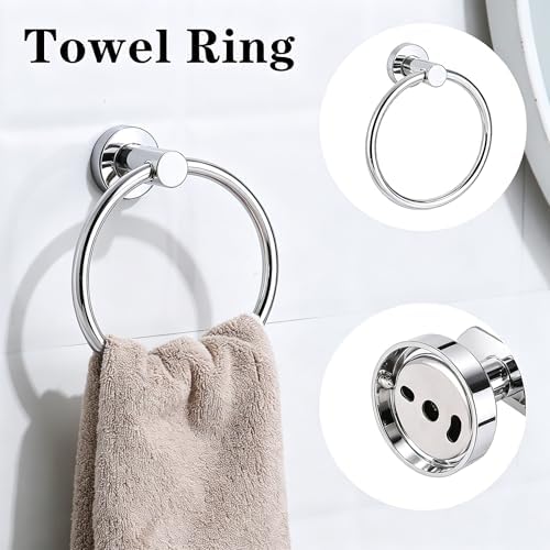 Polished Chrome Bathroom Hardware Accessories Set 5 Piece, Stainless Steel Bath - Image 4