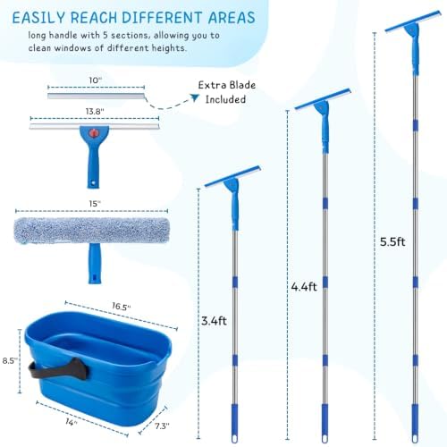Window Squeegee Kit with 3 Gallon Collapsible Bucket - Image 5