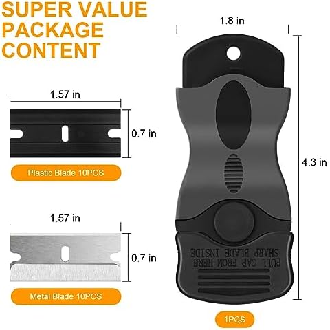 Ainiv Razor Blade Scraper, 2-in-1 Multifunctional Scraper Tool - Image 3