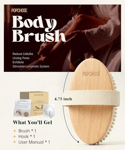 POPCHOSE Dry Brush for Lymphatic Drainage, Dry Brushing Body Brush - Image 6