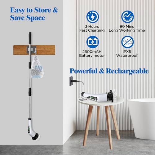 Electric Spin Scrubber, Cordless Bath Tub Power Scrubber - Image 4