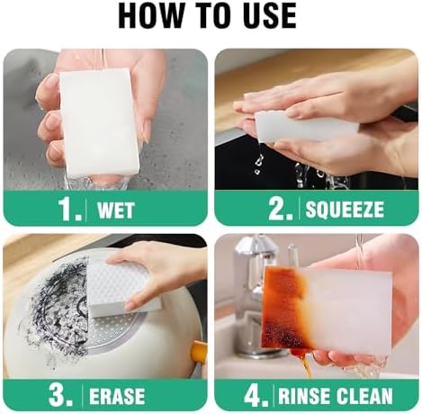 Magic Sponges Cleaning Eraser 20 Pack, 2X Compressed Melamine Sponge Cleaner - Image 5