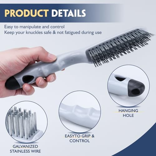 Stainless Steel Wire Brush Set 3Pcs, 6.9" x 2.6" Size Block Brush - Image 6