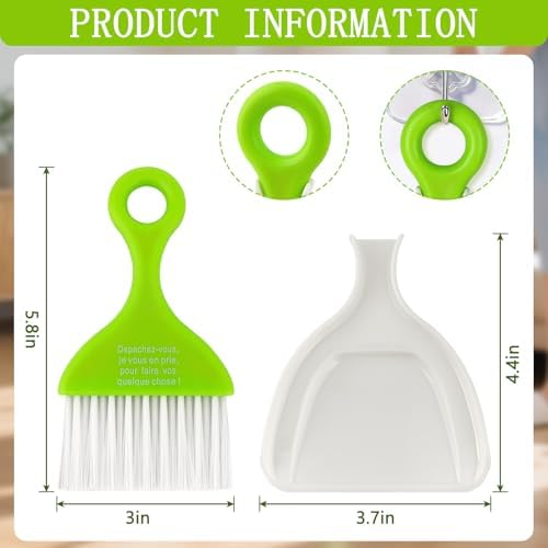 ZUFECY Mini Broom and Dustpan Set 3 Pack, Small Handheld Sweeper - Image 2