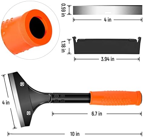 DIYSELF 11-Piece Razor Blade Scraper, Long Handle Floor Scraper, 10 Blades - Image 3