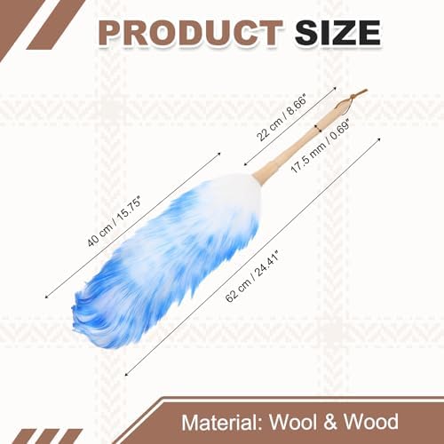 uxcell Wool Duster, 24.4" Natural Feather Cleaner Household Cleaning Duster - Image 2