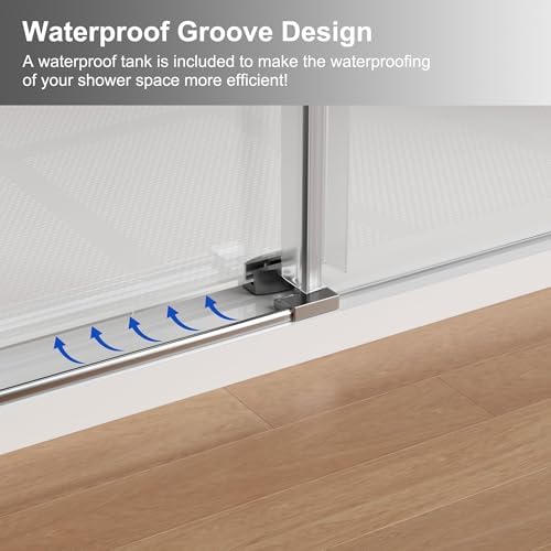 Kullavik 56-60" W x 76" H Frameless Sliding Shower Door, Brushed Nickel - Image 4
