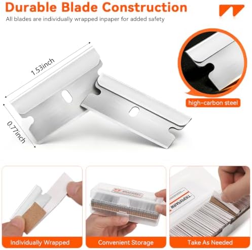 WRAPXPERT Single Edge Razor Blades, 300 Pack Razor Blades Single Edge, - Image 2