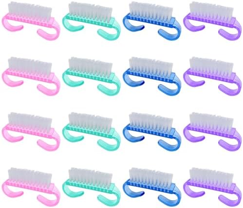 16 Pack Handle Grip Nail Brushes, Travel Size Fingernail Brush, Mini Hand Scrub by HANWER