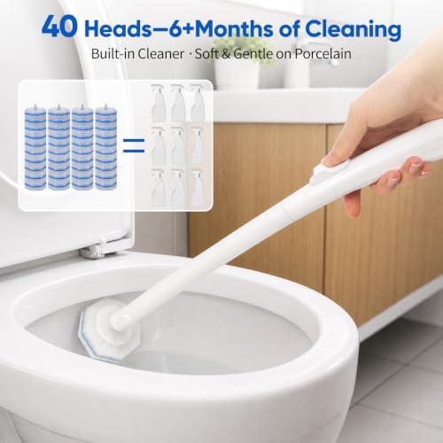2 Disposable Toilet Brush and Holder Set, - Image 4