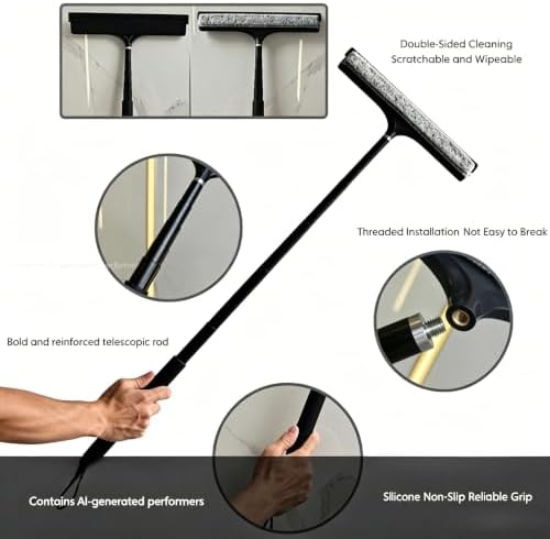 Telescopic 2‑in‑1 Window & Shower Squeegee - Image 3