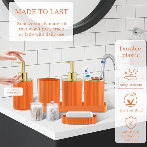 Orange Bathroom Accessories Set - Image 3
