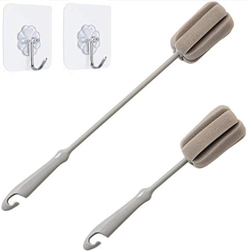 Brush Bottle 2 Pack 1 Long 1 Short Cleaning Brush 2pcs Traceless Hook by Foshine