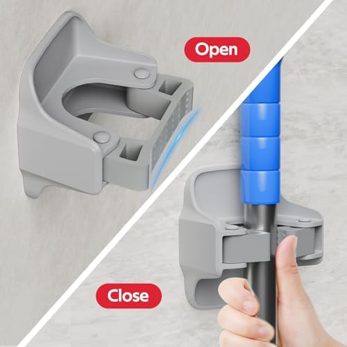 reliahom Broom Holder Wall Mount Mop Grippers organizer wall hanging - Image 2