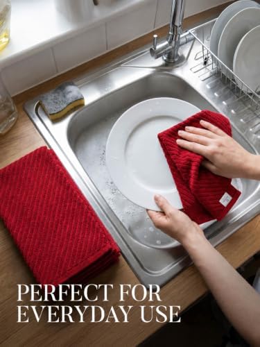 Bumble Kitchen Towels, 100% Cotton, Dish Towels Red - Image 5