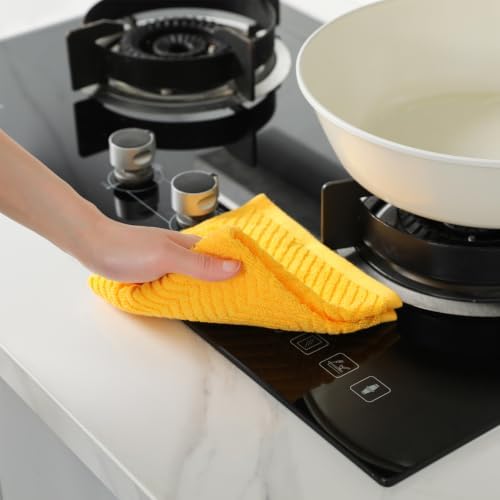 Premium Cotton Kitchen Towels Set, 4 Pack Super Absorbent Kitchen Hand Towels - Image 5