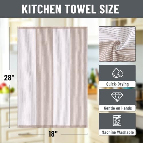 Homaxy Premium 100% Cotton Kitchen Towels 18"x28", 8 Pack - Image 2