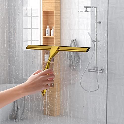 Shower Squeegee for Glass Door 12-Inch Stainless Steel Bathroom Squeegee Window - Image 2