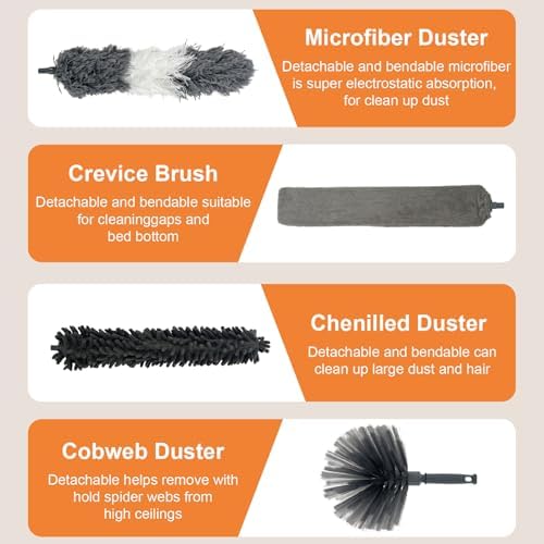 15 PCS Feather Dusters for Cleaning, Microfiber Duster - Image 4