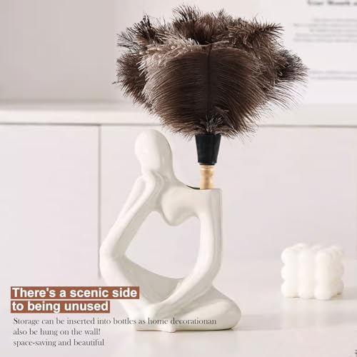 Ostrich Feather Duster 14" Natural Handheld Reusable Feathers Dusters - Image 6