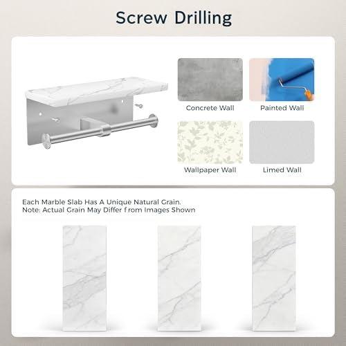 FORIOUS Double Marble Toilet Paper Holder - Image 7