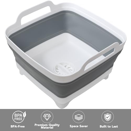 Dishpan for Washing Dishes, 2.4Gal/9L Wash Basin - Image 3