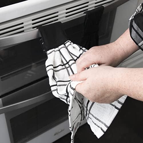 Ritz Premium 100% Cotton Solid and Multi Check Kitchen Tie Towel Absorbent - Image 4