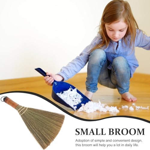 Soft-Haired Mini Broom 12.20 Inch Short Handle Tabletop Dust Sweeper - Image 5