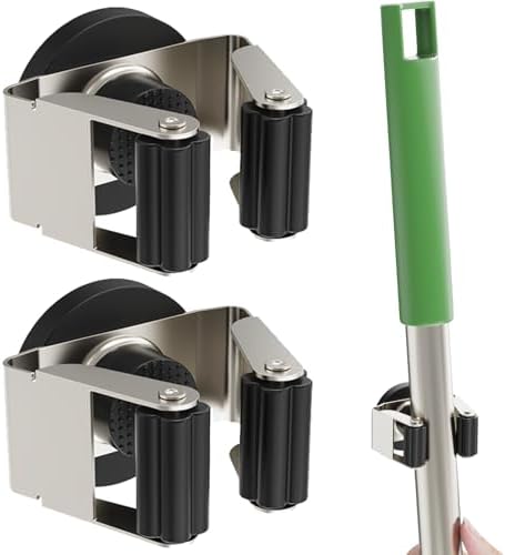 ULIBERMAGNET Magnetic Mop Broom Holder, 6 Pack Heavy Duty Movable Magnetic by ULIBERMAGNET