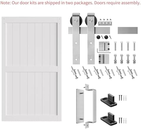 SMARTSTANDARD 48" x 84" White Sliding Barn Door - Image 5