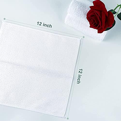 Orighty Washcloths Bulk, 50 Pack Microfiber Face Towels, 12x12 Inch White - Image 3