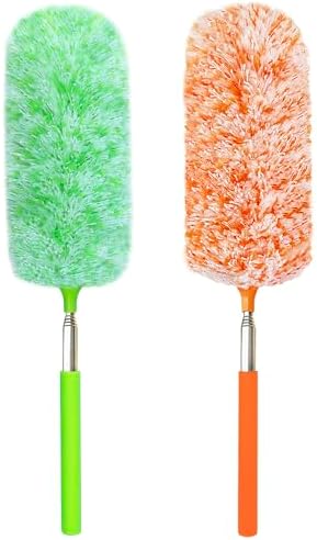 2 Pack Extendable Microfiber Feather Duster, Electrostatic Microfiber Head by Unknown
