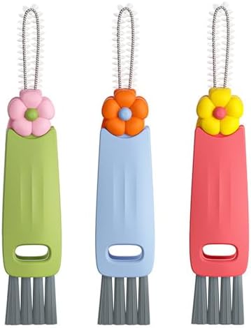 HRXFOZ 3-in-1 Cup Lid Cleaning Brush Set, and Corner Brushes, Plastic Nylon by HRXFOZ